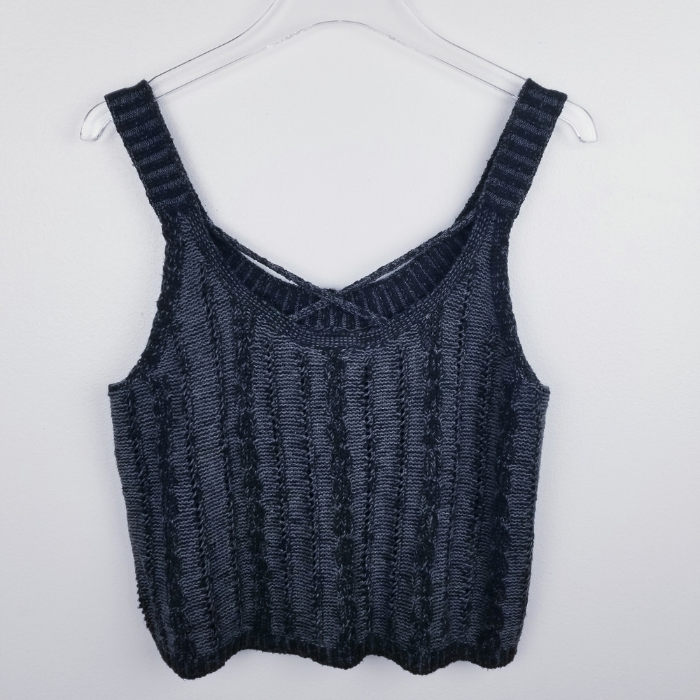 Hollister Black & Gray Sweater Tank Top